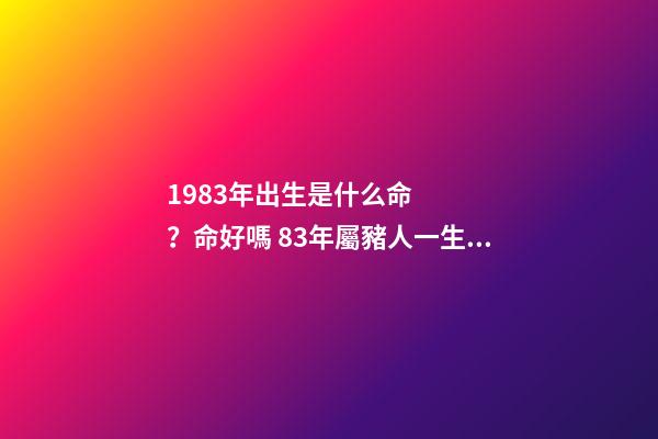 1983年出生是什么命？命好嗎 83年屬豬人一生的命運 1983年屬豬一生命運如何-第1張-觀點-玄機派